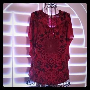 Lavish dolman sleeve flowy blouse